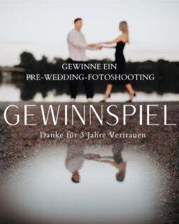 Vor 3 Jahren habe ich meinen Job gekündigt und bin den Weg als Vollzeit-Hochzeitsfotografin gegangen.❤️Seitdem durfte ich so viele besondere Menschen, echte Emotionen und unvergessliche Momente begleiten. Nicht jeder Schritt war leicht – aber jeder einzelne hat mich näher zu dem gebracht, was meine Arbeit heute ausmacht: ehrliche Geschichten, stilvolle Bilder und Erinnerungen, die bleiben.✨Als Dankeschön für 3 Jahre Vertrauen möchte ich ein Pre-Wedding Shooting verschenken. 🤍🫶Zu gewinnen:✅ein ca. 45-minütiges Pre-Wedding Shooting✅in Düsseldorf / Köln oder Umgebung✅50+ liebevoll bearbeitete Fotos✅ein editiertes Highlight-Video✅Gesamtwert: 500 €So kannst du teilnehmen:1️⃣Folge mir2️⃣Like diesen Beitrag3️⃣Markiere die Person, mit der du dieses pre wedding Shooting erleben möchtest✨ Bonus: Teilt den Post in eurer Story & markiert mich für eine extra Gewinnchance💥Teilnahmeschluss: 30.05.2026 um 23:59 Uhr✅Die Gewinner:innen werden per DM benachrichtigt und am 01.06.2026 bekannt gegeben.🫶Danke für 3 Jahre voller Vertrauen, Begegnungen und Geschichten. 🤍
