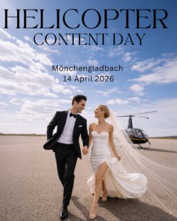 💥helicopter Wedding Editorial 14.04.2026 Mönchengladbach ✨Der letzte Platz per DM✨Was dich erwartet ✨• 60 Minuten Editorial Session pro Slot• Echter Helikopter als spektakuläre Kulisse 🚁• Professionelles Model Couple 🤍• Exklusives Brautkleid• Trauungs-Set-up mit Airport-Vibe• Exklusiver Brautstrauß sowie hochwertige Detail- und Flatlay-Szenen 💐• Dramatische Editorial-Aufnahmen mit Blitz 📸• Small Groups für maximale Shooting-Zeit(max. 4 Fotograf:innen + 1 Host)• Networking mit Hochzeitsdienstleister:innen 🤝Special ShootBranding-Porträts für deine Website & Social Media– professionell fotografiert vom Veranstalter-Team ✨TeamPlanung/ Konzept @lin_photography_nrw @wanying_photography Hochzeitsplanerin @rosenthal_hochzeiten Florist @tim_paschek_ Traureder @herzpoesie_traurednerin @olahmour @janaroschal @wordsbydaniela.de Kunstzauber @der_traumwandler Brautkleid @iay_iamyours Ring @goldschmiede_weidenfeld Herrenmode @du4_de Schmuck @dalou_jewelry Brautpaar @nastiapatiy Make-up & Hair @evgenia.grin.brautstylist