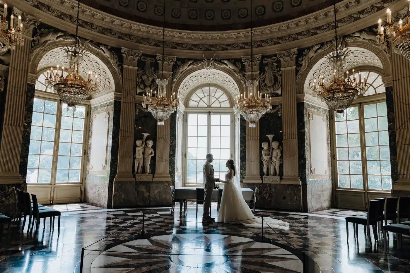 Trauung Schloss Benrath Ringtausch Hochzeitsfotograf